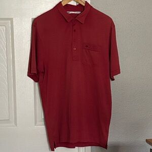 Travis Matthew Men Red Polo Golf Pima Cotton Blend Shirt Size Large
